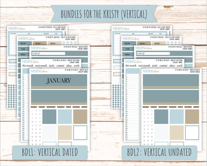 JANUARY Stickers for The Mae & Kristy Laurel Denise Planners (formerly Book Bound Planner). Neutral Color || BBN