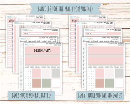 FEBRUARY Stickers for The Mae & Kristy Laurel Denise Planners (formerly Book Bound Planner). Neutral Color || BBN