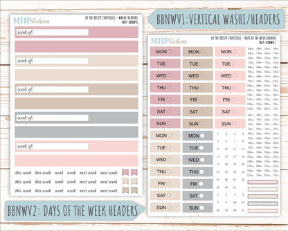 MAY Stickers for The Mae & Kristy Laurel Denise Planners (formerly Book Bound Planner). Neutral Color || BBN