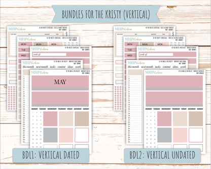 MAY Stickers for The Mae & Kristy Laurel Denise Planners (formerly Book Bound Planner). Neutral Color || BBN