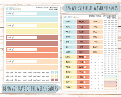 AUGUST Stickers for The Mae & Kristy Laurel Denise Planners (formerly Book Bound Planner). Neutral Color || BBN