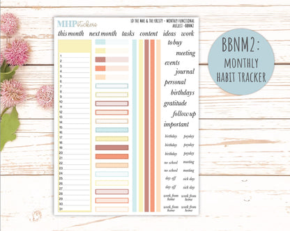 AUGUST Stickers for The Mae & Kristy Laurel Denise Planners (formerly Book Bound Planner). Neutral Color || BBN