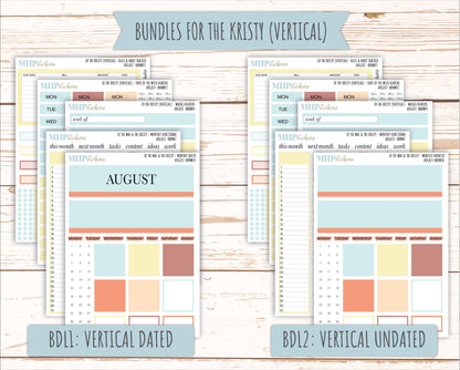 AUGUST Stickers for The Mae & Kristy Laurel Denise Planners (formerly Book Bound Planner). Neutral Color || BBN