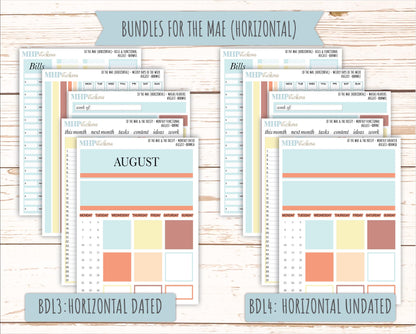 AUGUST Stickers for The Mae & Kristy Laurel Denise Planners (formerly Book Bound Planner). Neutral Color || BBN