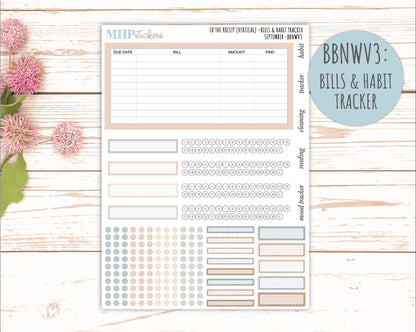 SEPTEMBER Stickers for The Mae & Kristy Laurel Denise Planners (formerly Book Bound Planner). Neutral Color || BBN