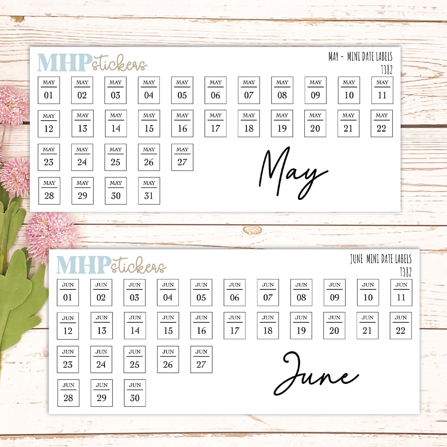 Mini Date Labels for Planners. Sticker Planners || T382