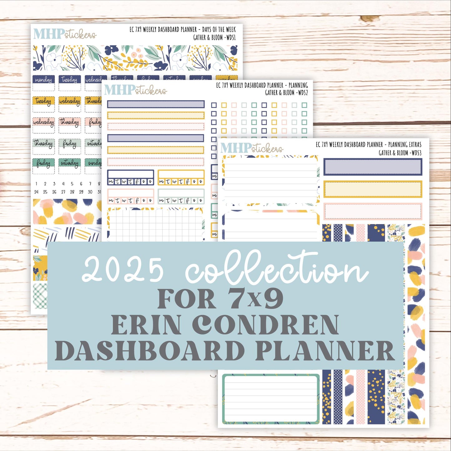 SEPTEMBER Weekly Dashboard Kit for 7x9 Erin Condren Planners. "Gather and Bloom" || ECWDS