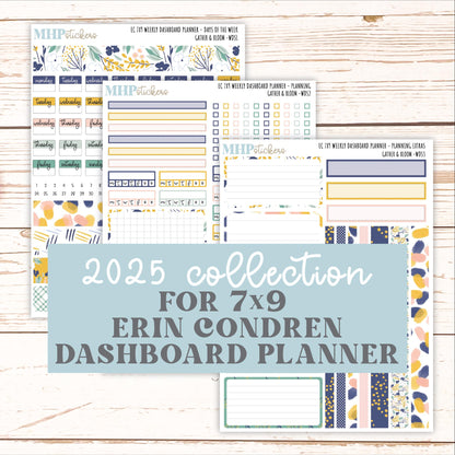 SEPTEMBER Weekly Dashboard Kit for 7x9 Erin Condren Planners. "Gather and Bloom" || ECWDS