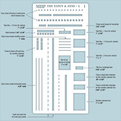 STENCIL #1 for The Large Laurel Denise's Planner The Nancy & The Anne (Formerly Original Size ) || STL