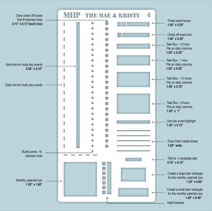 STENCIL #4 for Laurel Denise Planner The Mae & The Kristy (Formerly Book Bound Planner) || STL