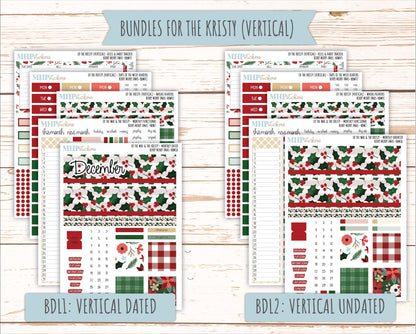 DECEMBER 2025 Stickers for The Mae & The Kristy Laurel Denise Planners ( Formerly Book Bound Planner) "Berry merry XMas" || BB