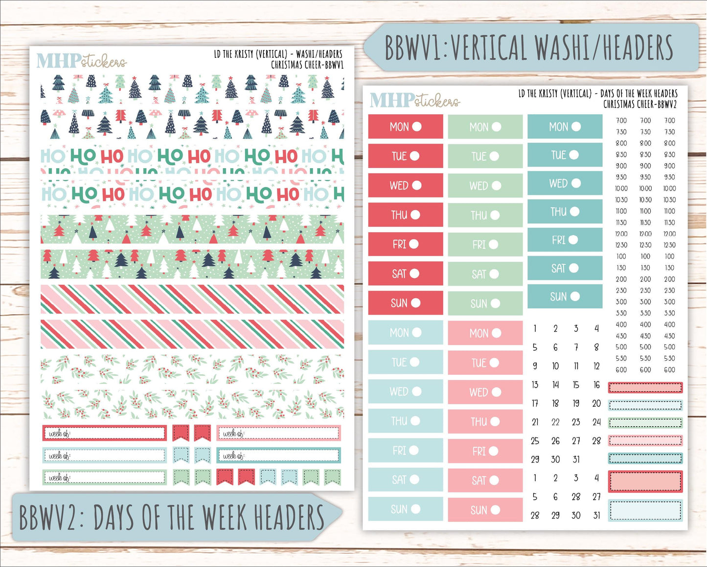 DECEMBER 2025 Stickers for The Mae & The Kristy Laurel Denise Planners ( Formerly Book Bound Planner) "Christmas Cheer" || BB