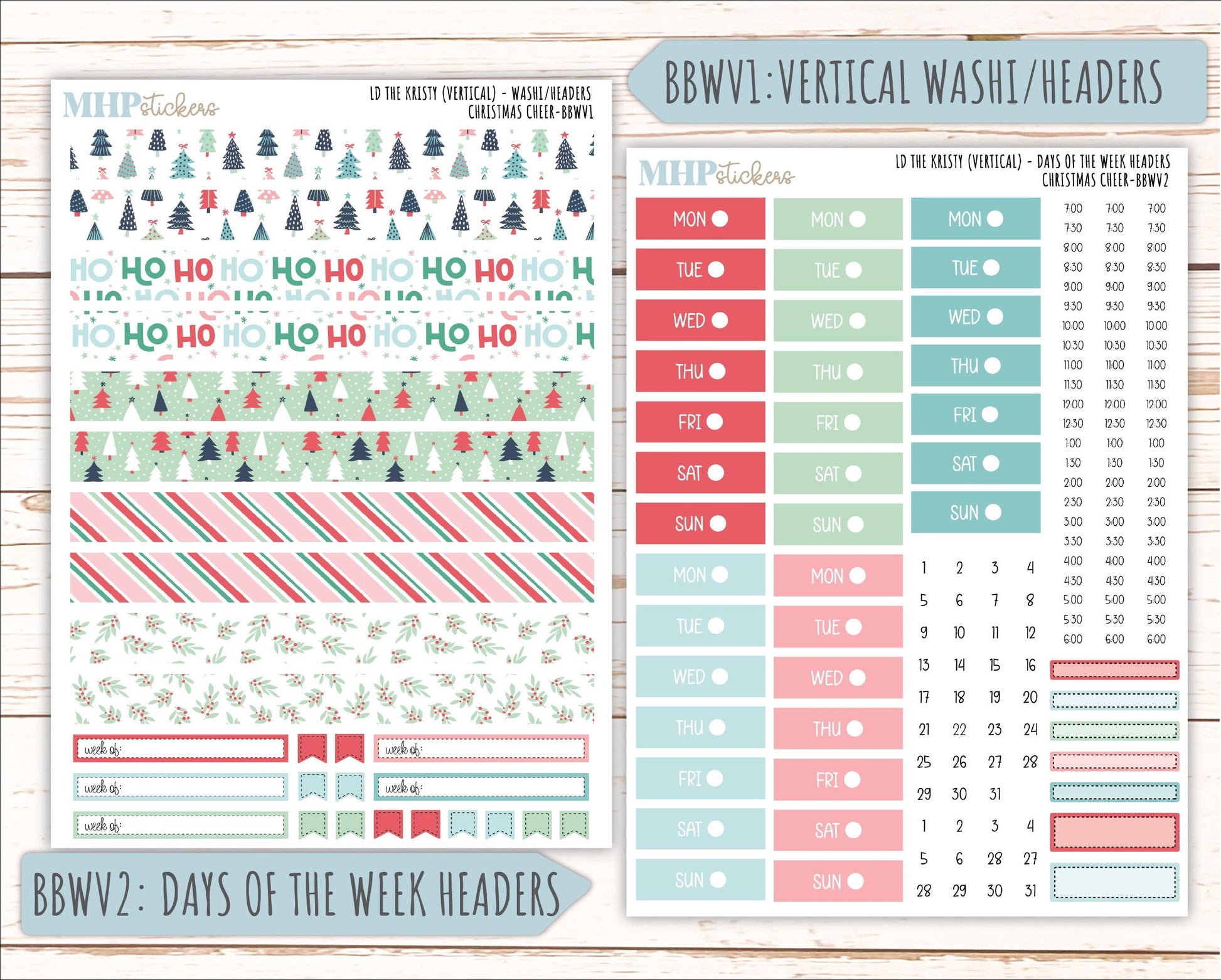 DECEMBER 2025 Stickers for The Mae & The Kristy Laurel Denise Planners ( Formerly Book Bound Planner) "Christmas Cheer" || BB