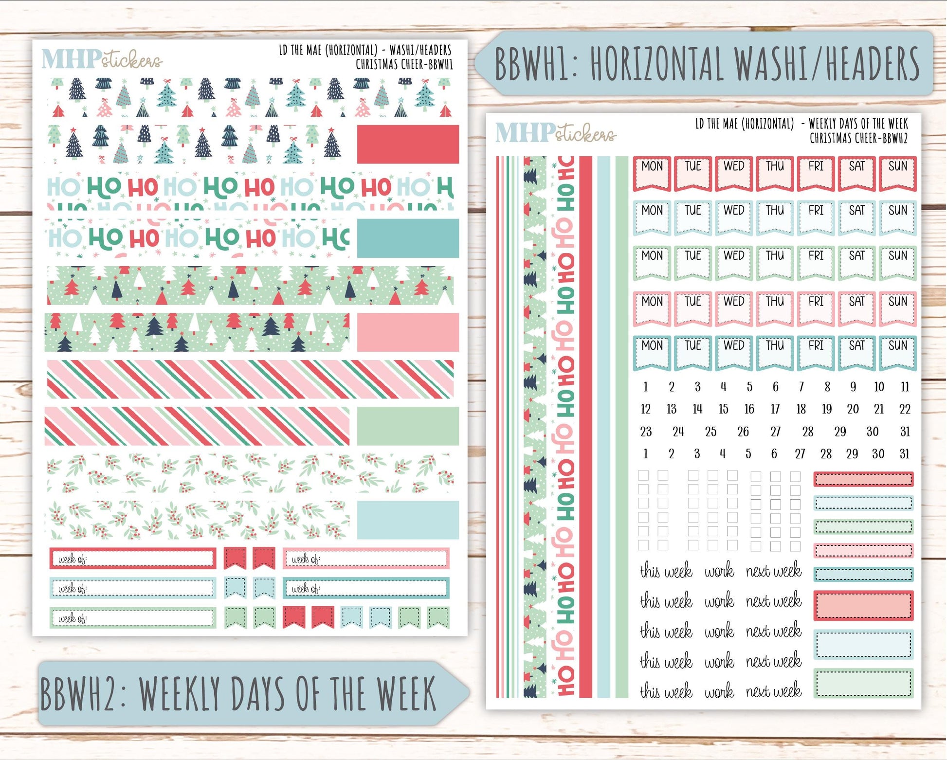 DECEMBER 2025 Stickers for The Mae & The Kristy Laurel Denise Planners ( Formerly Book Bound Planner) "Christmas Cheer" || BB
