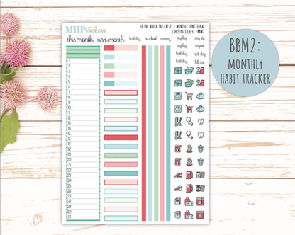 DECEMBER 2025 Stickers for The Mae & The Kristy Laurel Denise Planners ( Formerly Book Bound Planner) "Christmas Cheer" || BB