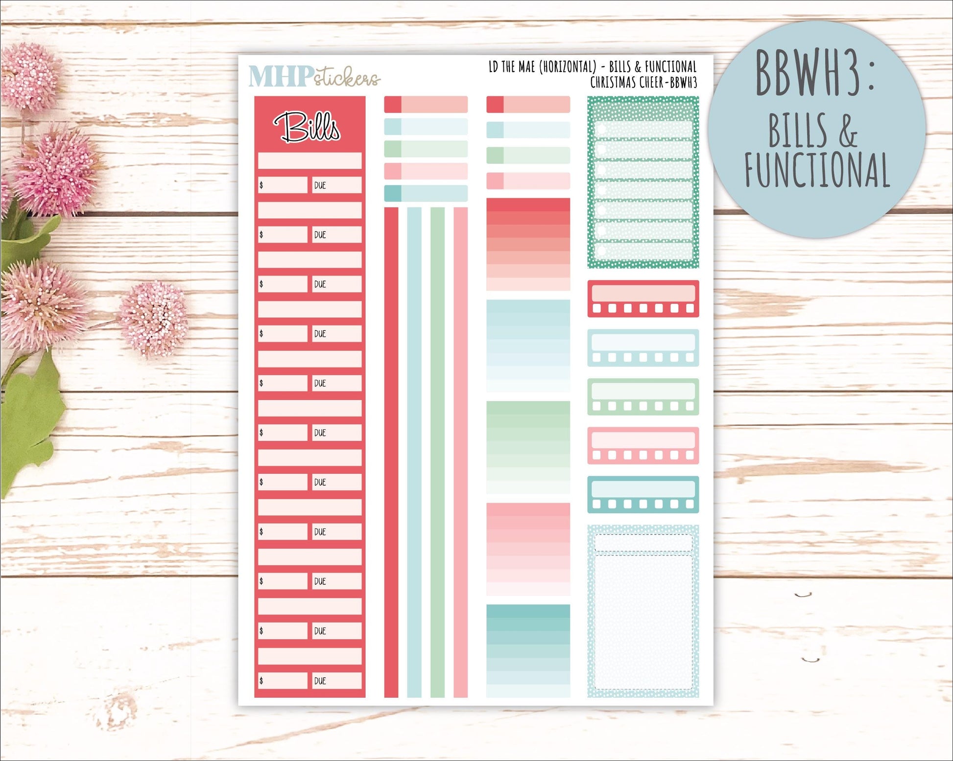 DECEMBER 2025 Stickers for The Mae & The Kristy Laurel Denise Planners ( Formerly Book Bound Planner) "Christmas Cheer" || BB