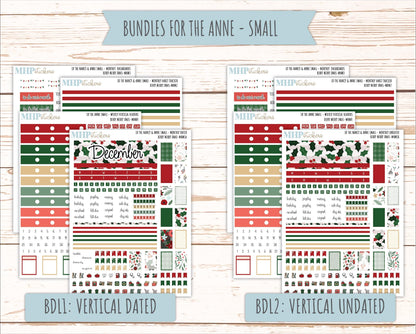 DECEMBER 2025 Stickers for Small Nancy & Anne Laurel Denise Planners. (Formerly Mini Planner) "Berry Merry Xmas" || MN