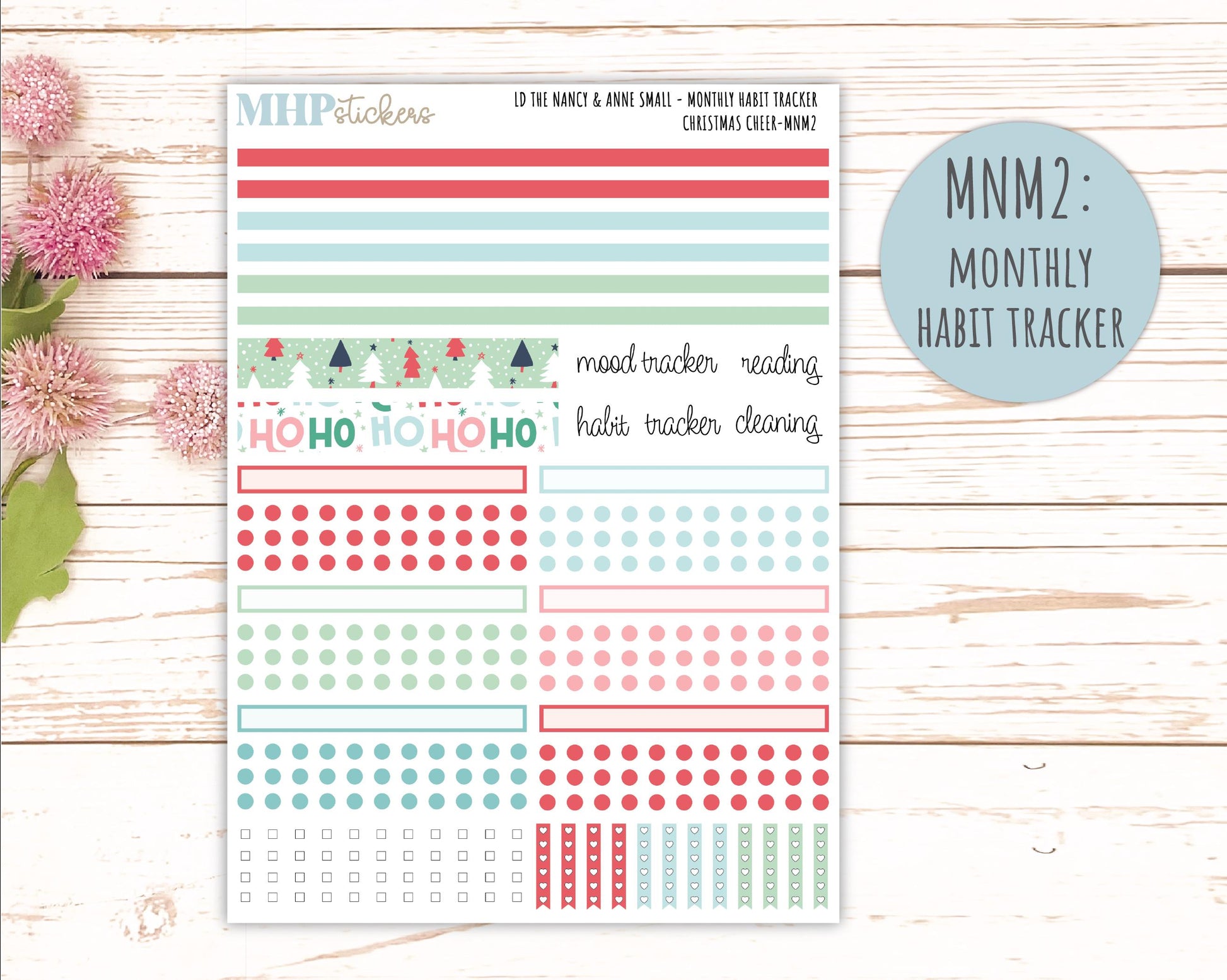 DECEMBER 2025 Stickers for Small Nancy & Anne Laurel Denise Planners. (Formerly Mini Planner) "Christmas Cheer" || MN