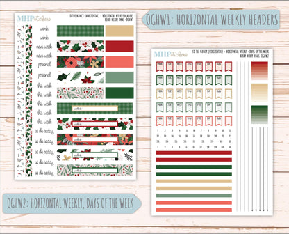 DECEMBER 2025 Stickers for Large-size Horizontal & Vertical Laurel Denise Planners. (Formerly Original Size) "Berry Merry Xmas" || OG