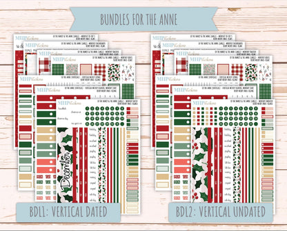 DECEMBER 2025 Stickers for Large-size Horizontal & Vertical Laurel Denise Planners. (Formerly Original Size) "Berry Merry Xmas" || OG