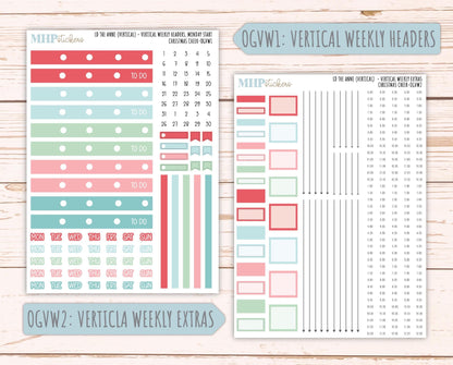 DECEMBER 2025 Stickers for Large-size Horizontal & Vertical Laurel Denise Planners. (Formerly Original Size) "Christmas Cheer" || OG