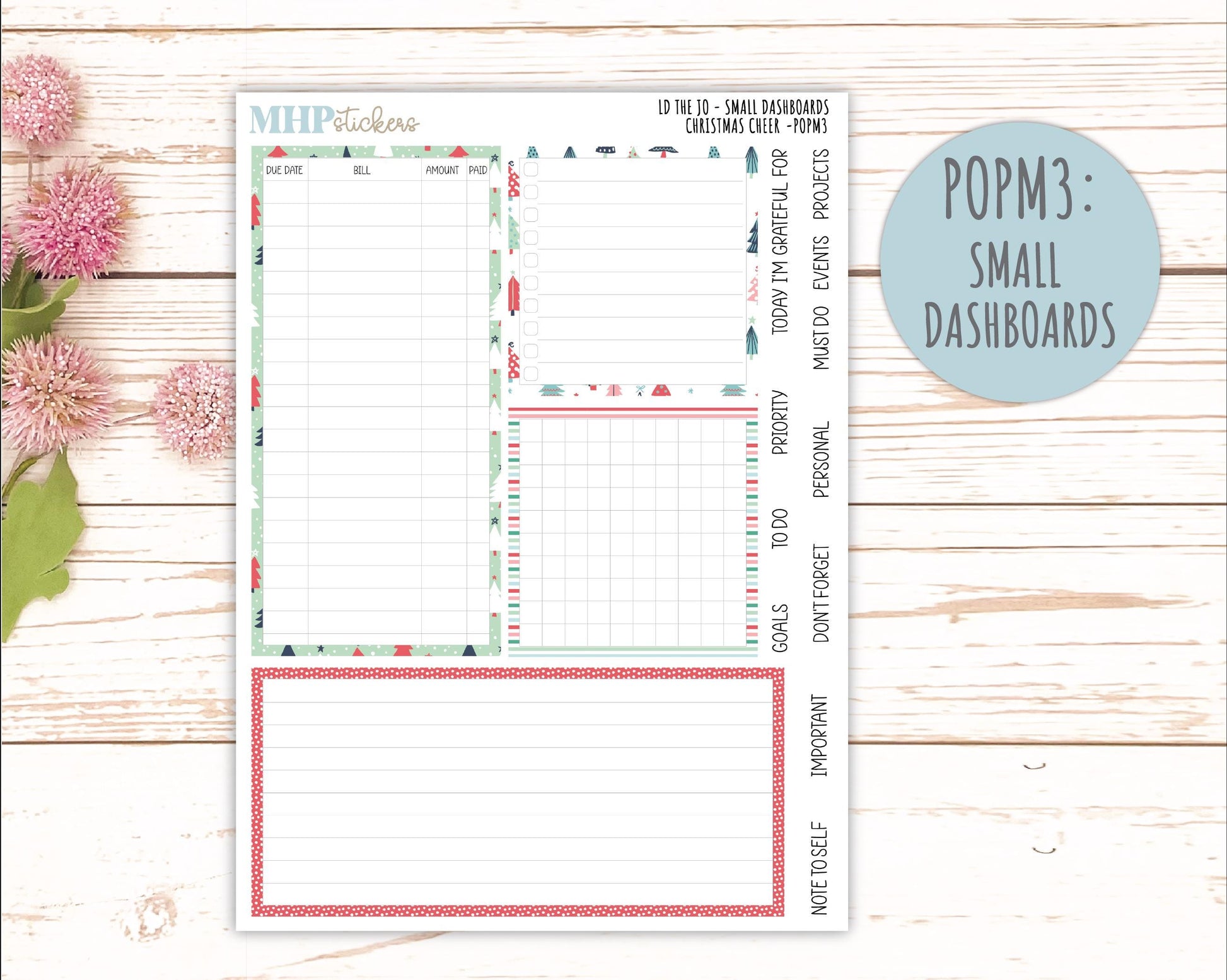 DECEMBER 2025 Stickers for The Jo Laurel Denise Planner (Formerly Pop-Up Planner) "Christmas Cheer" || POP