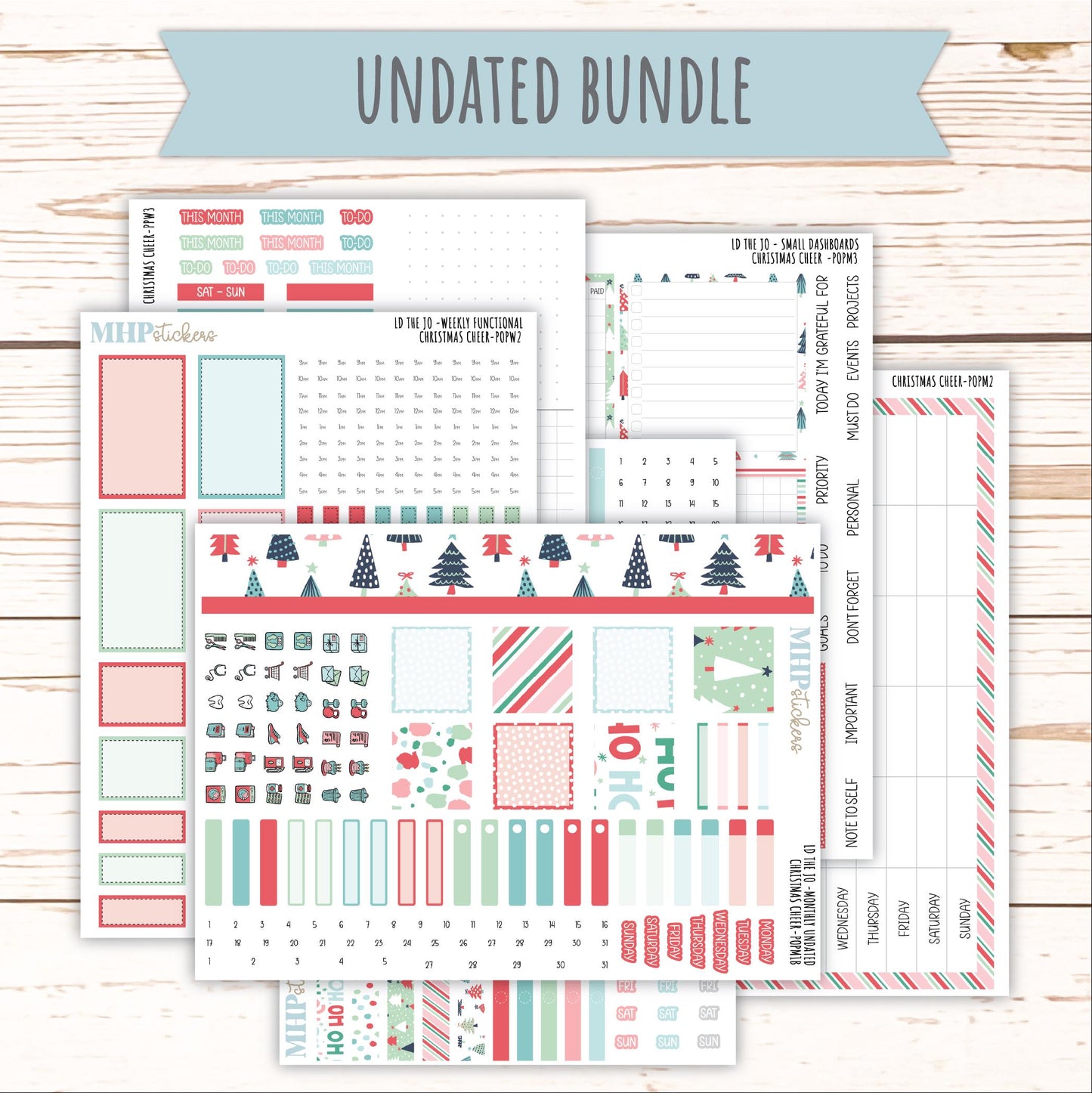 DECEMBER 2025 Stickers for The Jo Laurel Denise Planner (Formerly Pop-Up Planner) "Christmas Cheer" || POP