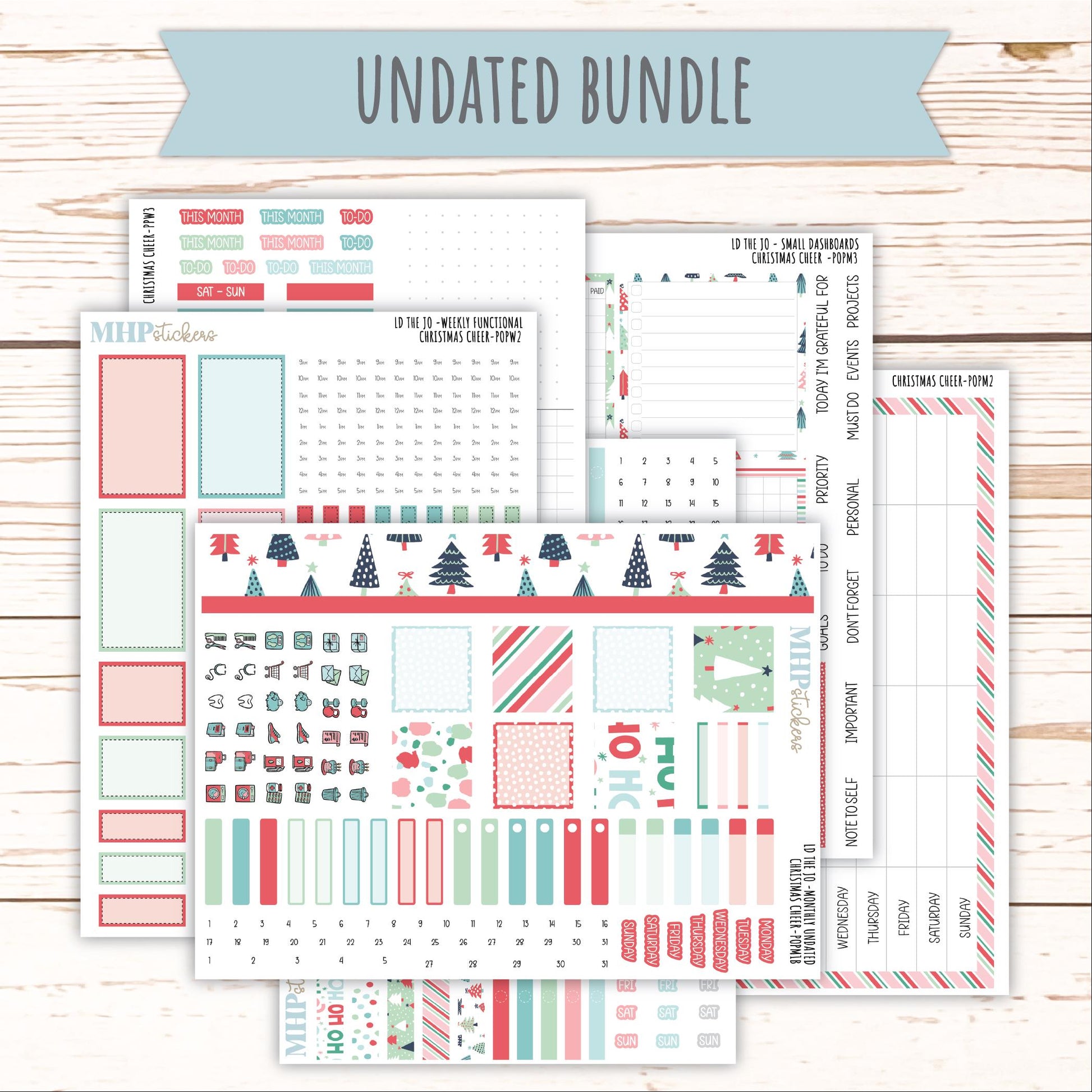 DECEMBER 2025 Stickers for The Jo Laurel Denise Planner (Formerly Pop-Up Planner) "Christmas Cheer" || POP