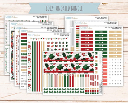 DECEMBER 2025 Stickers for the Large Laurel Denise Scout Planner (formerly Portrait Planner) "Berry Merry Xmas" || PT
