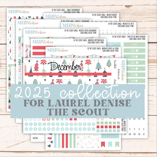 DECEMBER 2025 Stickers for the Large Laurel Denise Scout Planner (formerly Portrait Planner) "Christmas Cheer" || PT