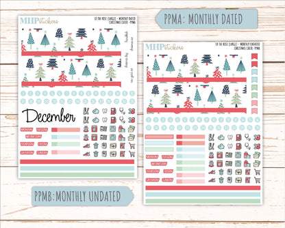 DECEMBER Stickers for the large Laurel Denise Rose Planner (Formerly Project Planner) "Christmas Cheer" || PP
