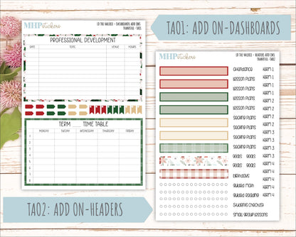 DECEMBER Stickers for The Valerie Laurel Denise Planner (Formerly Teacher Planner) "Berry Merry Xmas" || TC
