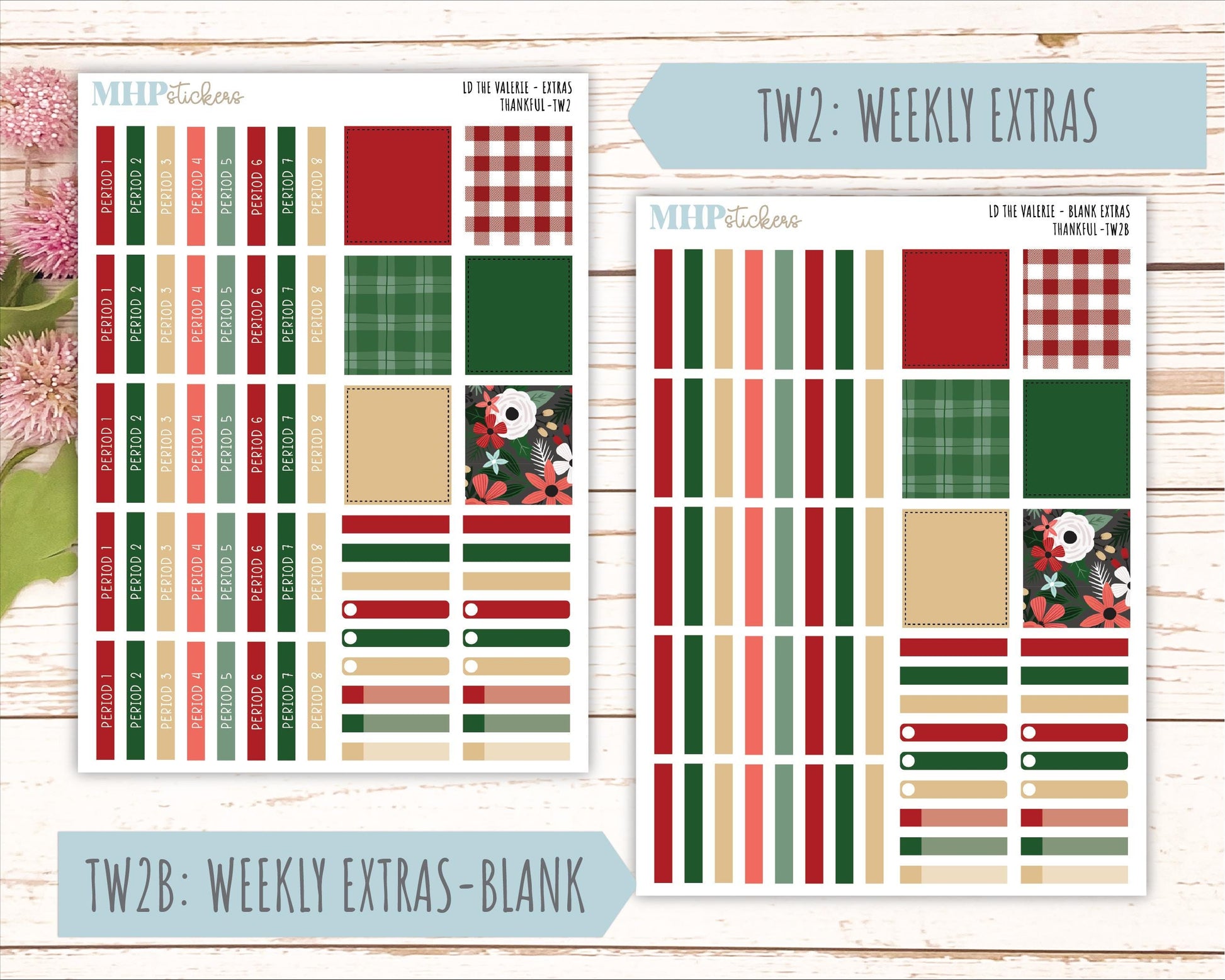 DECEMBER Stickers for The Valerie Laurel Denise Planner (Formerly Teacher Planner) "Berry Merry Xmas" || TC