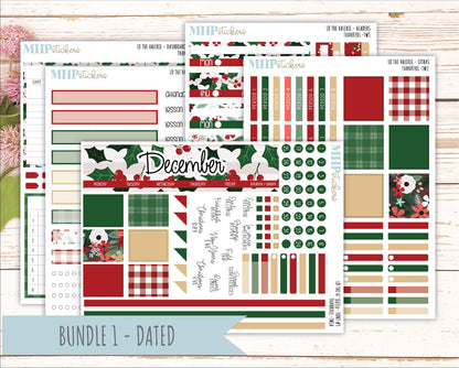 DECEMBER Stickers for The Valerie Laurel Denise Planner (Formerly Teacher Planner) "Berry Merry Xmas" || TC