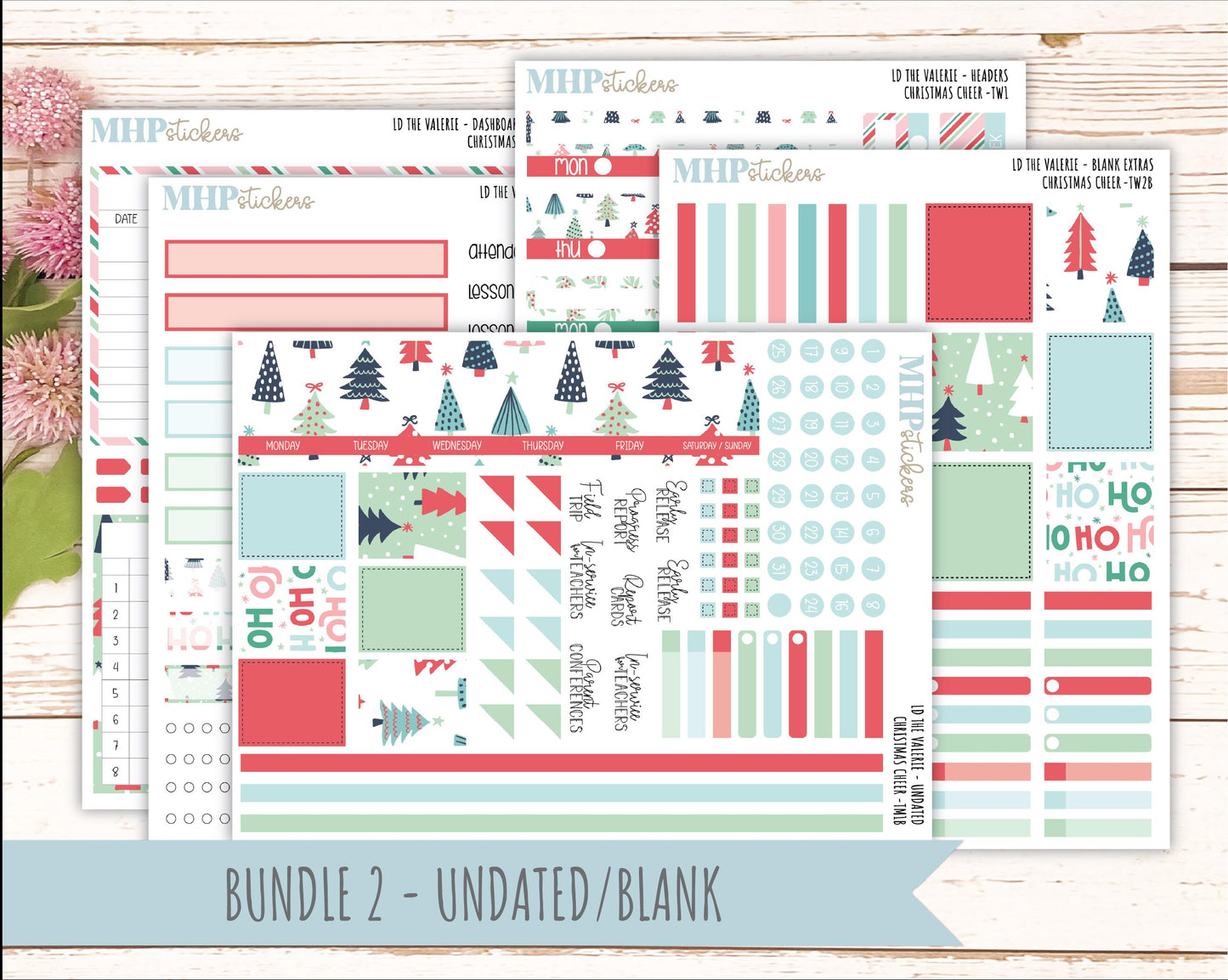 DECEMBER Stickers for The Valerie Laurel Denise Planner (Formerly Teacher Planner) "Christmas Cheer" || TC