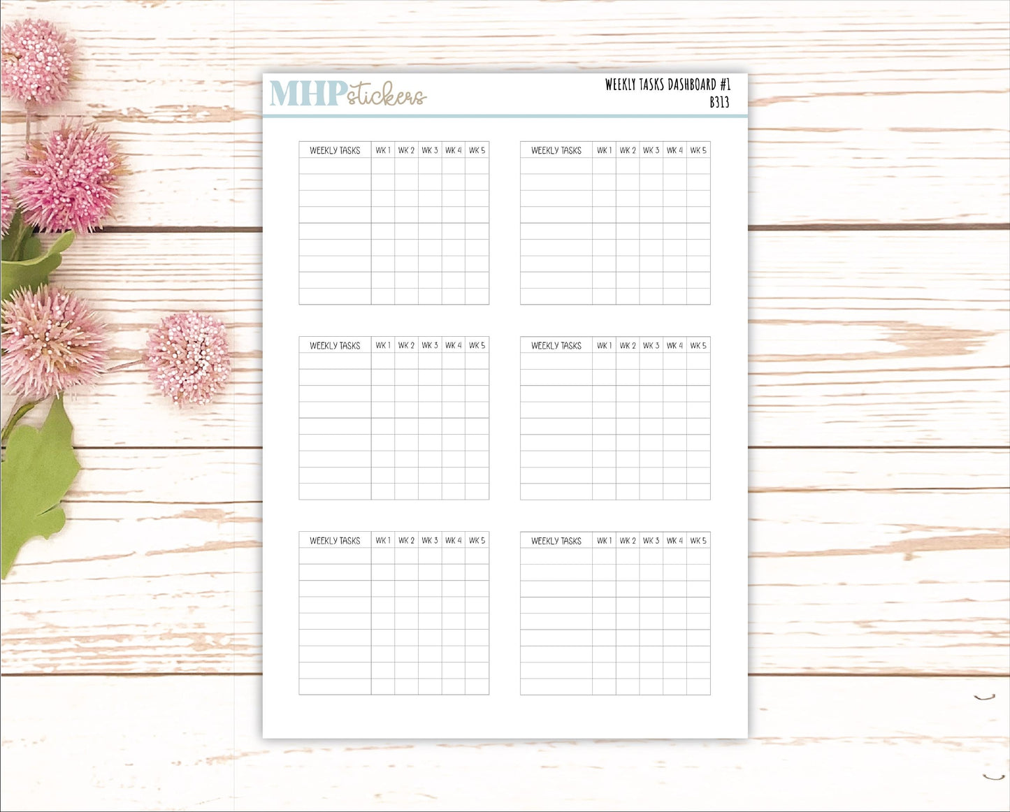 Weekly Task Dashboard for Planners || AO
