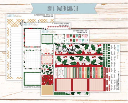 DECEMBER MONTHLY Kit for 7x9 Erin Condren Planners. 2025 Collection "Berry Merry Xmas" || ECM