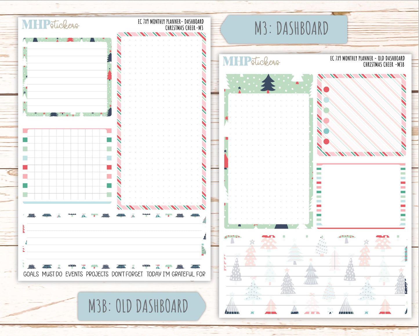 DECEMBER MONTHLY Kit for 7x9 Erin Condren Planners. 2025 Collection "Christmas Cheer" || ECM