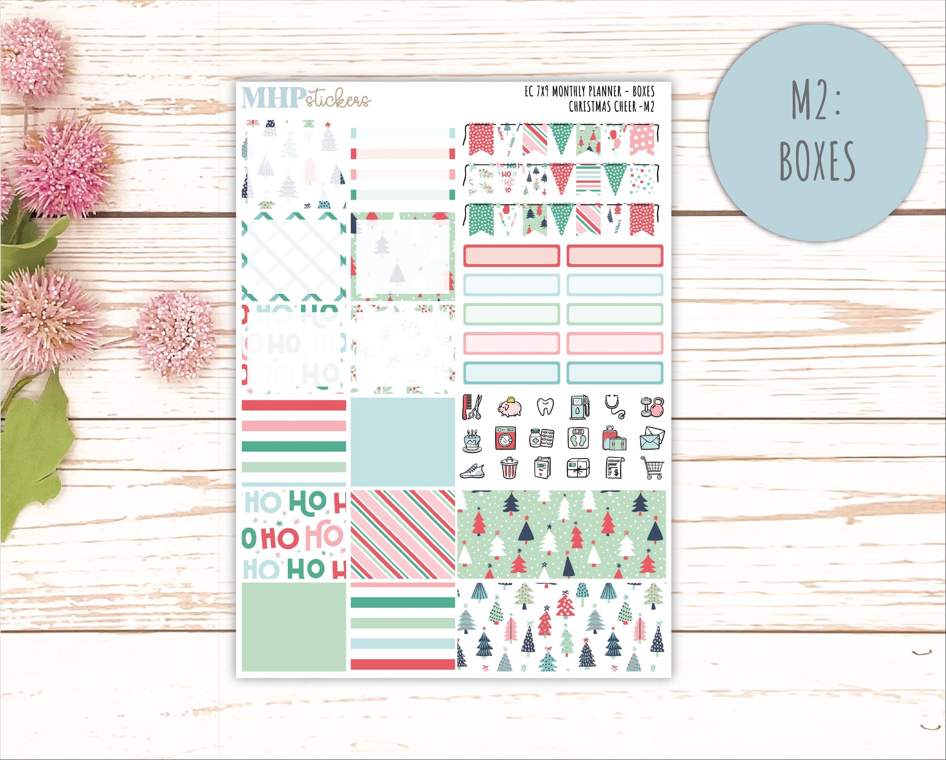 DECEMBER MONTHLY Kit for 7x9 Erin Condren Planners. 2025 Collection "Christmas Cheer" || ECM
