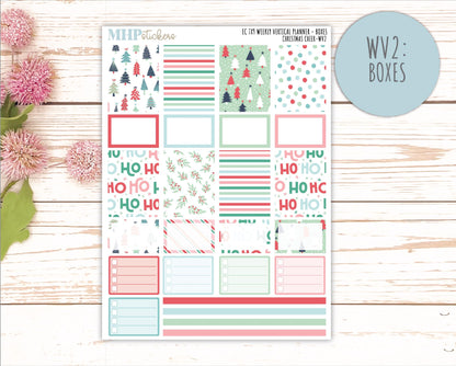 DECEMBER Weekly Vertical Kits for 7x9 Erin Condren Planners. "Christmas Cheer" || ECWV