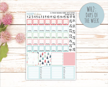 DECEMBER Weekly Horizontal Planning Kit for 7x9 Erin Condren Planners. "Christmas Cheer" || ECWH
