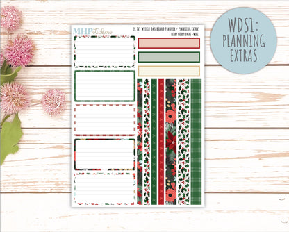 DECEMBER Weekly Dashboard Kit for 7x9 Erin Condren Planners. "Berry Merry Xmas" || ECWDS