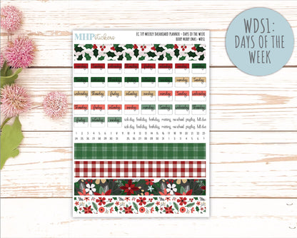 DECEMBER Weekly Dashboard Kit for 7x9 Erin Condren Planners. "Berry Merry Xmas" || ECWDS