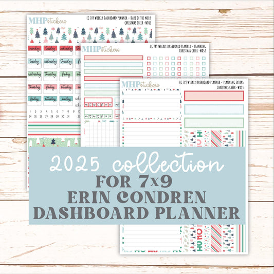 DECEMBER Weekly Dashboard Kit for 7x9 Erin Condren Planners. "Christmas Cheer" || ECWDS