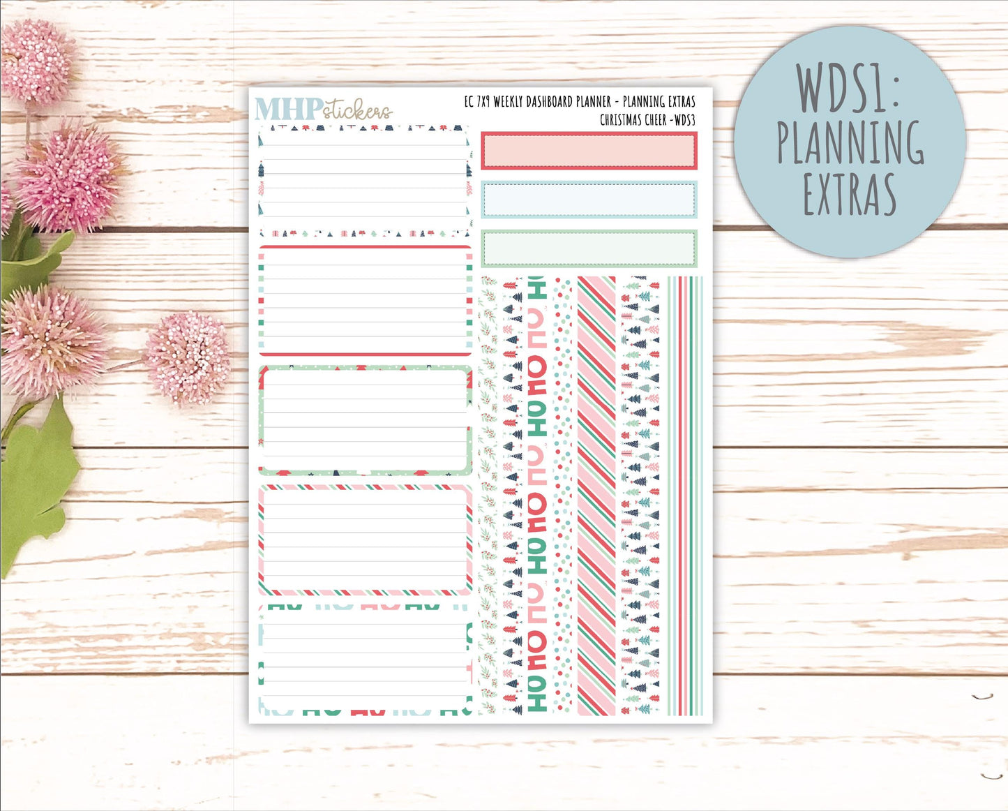 DECEMBER Weekly Dashboard Kit for 7x9 Erin Condren Planners. "Christmas Cheer" || ECWDS