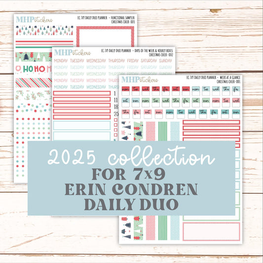 DECEMBER Daily Duo Sticker Kit for 7x9 Erin Condren Planners. "Christmas Cheer" || ECDD