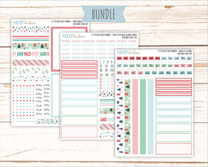 DECEMBER Daily Duo Sticker Kit for 7x9 Erin Condren Planners. "Christmas Cheer" || ECDD