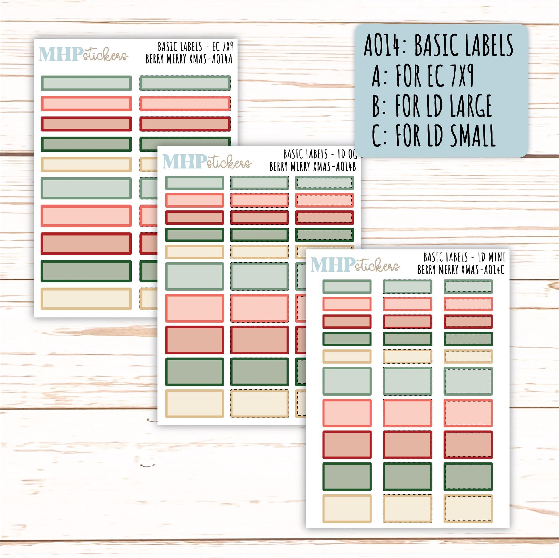 ADD-Ons for Monthly Kits "Berry Merry Xmas" || AO