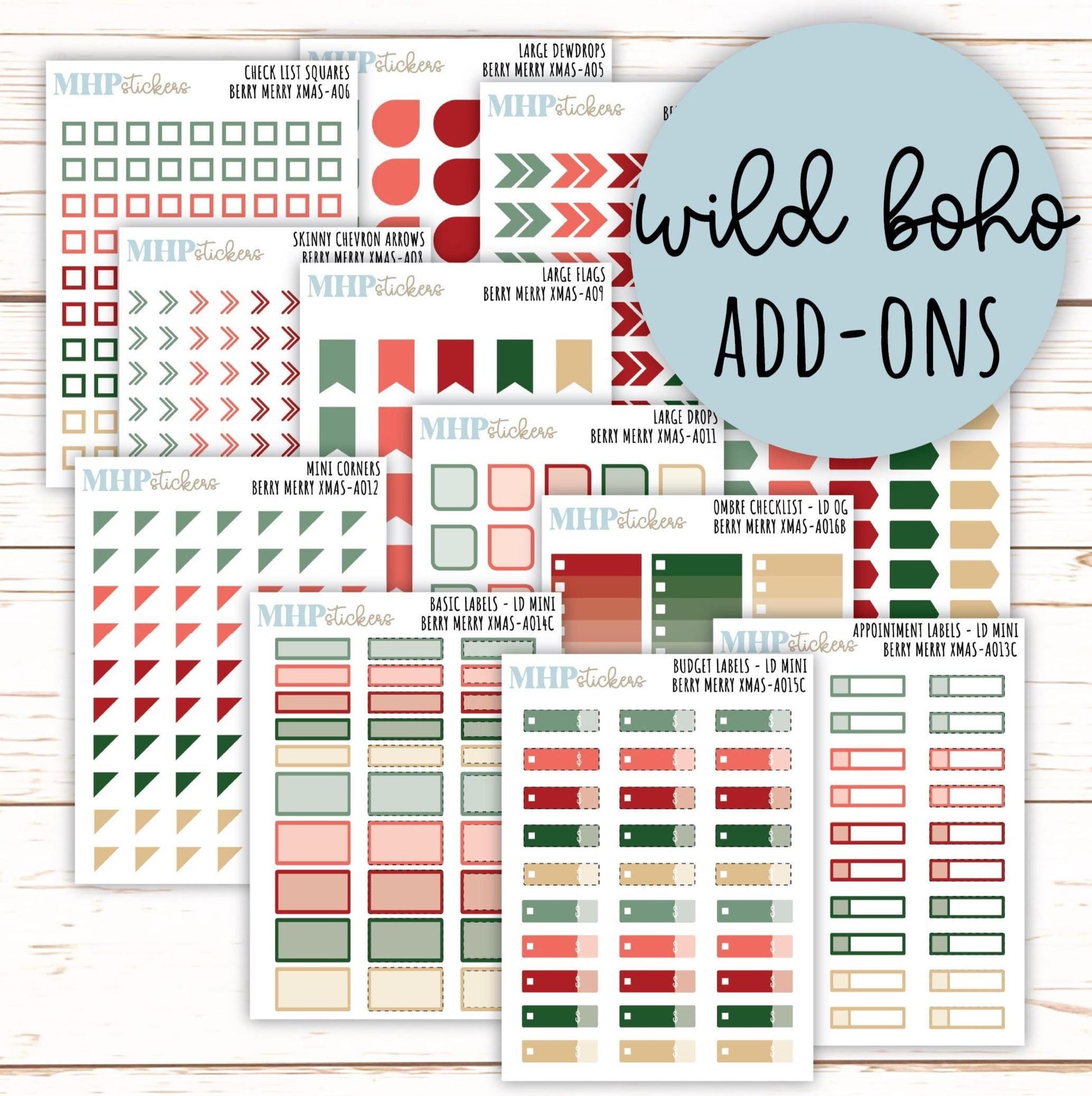 ADD-Ons for Monthly Kits "Berry Merry Xmas" || AO