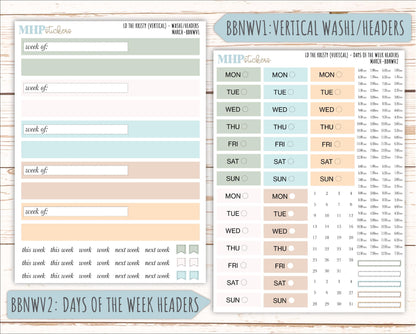 MARCH Stickers for The Mae & Kristy Laurel Denise Planners (formerly Book Bound Planner). Neutral Color || BBN